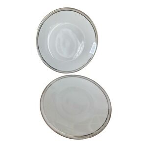 2 Vintage Rosenthal Continental 4042 Gala Grey Platinum Trim 7.5" Salad Plate